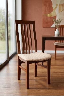 Luxe design gestoffeerde stoel stoelen zitting rug kantoor kantoor eetkamer hout K5
