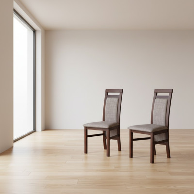 Luxury design gestoffeerde stoel stoelen zitting leuning massief hout eetkamer hout K75 NIEUW