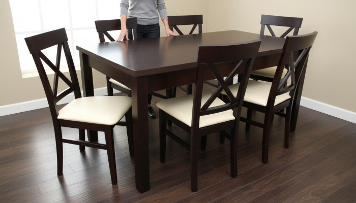 Ontwerper Eettafel Eetkamer + 6 Stoelen Groep Stoel Tafels Houten Tafel