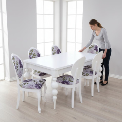 Klassieke eettafel met 6 stoelen eetkamergroep stoel tafels