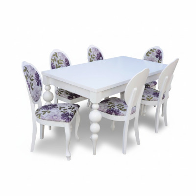 Klassieke eettafel met 6 stoelen eetkamergroep stoel tafels
