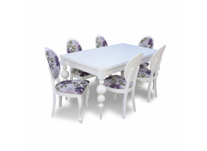 Klassieke eettafel met 6 stoelen eetkamergroep stoel tafels