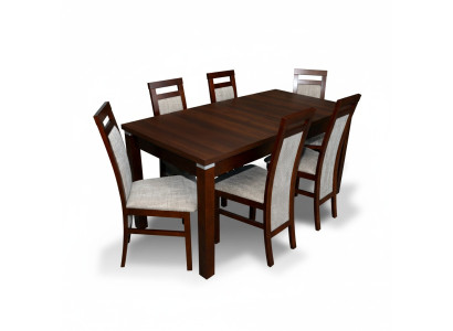 Ontwerp eethoek eettafel set eetkamer tafel hout 6x stoelen stoel