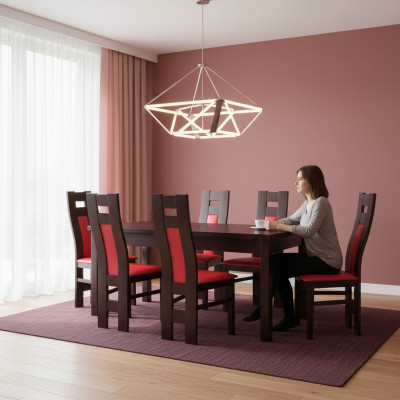 Eettafel + 6 stoelen set eetkamer woonkamerset
