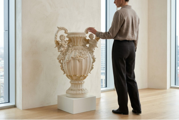 XXL Vaas Tafeldecoratie Deco Vazen Antieke Stijl Sculptuur Figuur Kelk Rome 71cm  XXL Vaas Tafeldecoratie Deco Vazen Antieke Stijl Sculptuur Figuur Kelk Rome 71cm