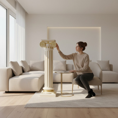 Ontwerp Kolom Decoratieve Kolom Pilaren Bloemenzuil Stand Antiek Troon Podium 1110