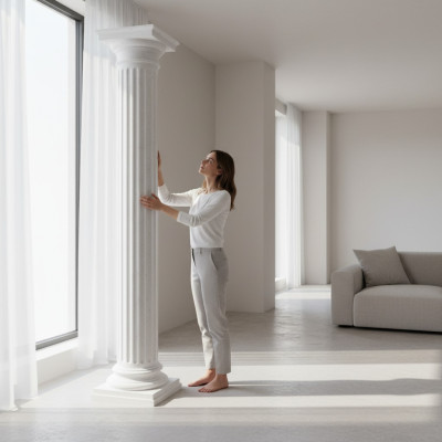 XXL Griekse zuil in antieke stijl ontwerp zuilen luxe steunen Nieuw 214 cm groot Nieuw.  XXL Griekse zuil in antieke stijl ontwerp, luxe zuilen steunen Nieuw 214 cm groot Nieuw.
