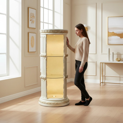 Vitrine Bar Regal Glas Amfora Vaas Bodem vaas Pilaar Kast Vitrinekasten 1858