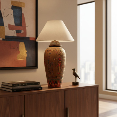 Egyptische vloerlamp tafellamp lamp lampen handgemaakt verlichting staande lamp