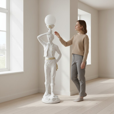 Levensgrote Hindoe Staanlamp Sculptuur Vloerlamp Lamp Decoratie Figuur 160cm