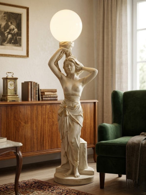 Antieke stijl figuur vloerlamp staande lamp levensgrote verlichting