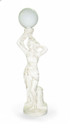 Antieke stijl figuur vloerlamp staande lamp levensgrote verlichting
