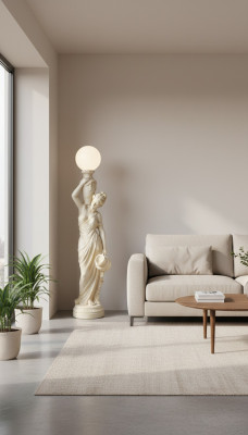 Antieke stijl figuur levensgroot met verlichting vloerlamp lamp lampen staande lamp