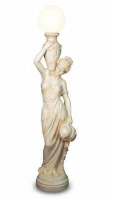Antieke stijl figuur levensgroot met verlichting vloerlamp lamp lampen staande lamp