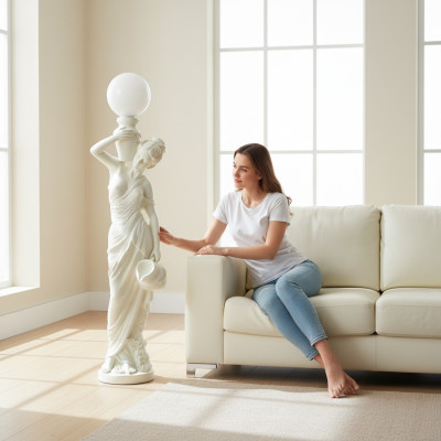 Griekse figuur lamp lampen vloerlamp staande lamp verlichting XXL stand nieuw