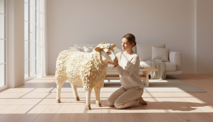 Ontwerp Schaap Figuur Standbeeld Sculptuur Figuren Decoratie Decor Nieuw 3029