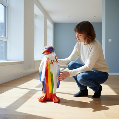 Ontwerp Luxe Figuur Sculptuur Handgemaakt Pinguïn Diersculpturen XXL 67cm Beelden