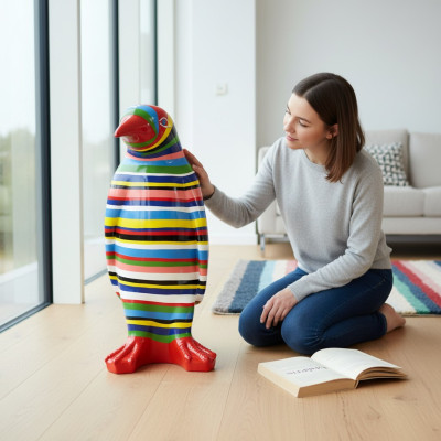 XXL Ontwerper figuur Handgemaakt Beschilderd Beeldhouwwerken Beeld Sculptuur Standbeeld Pinguïn