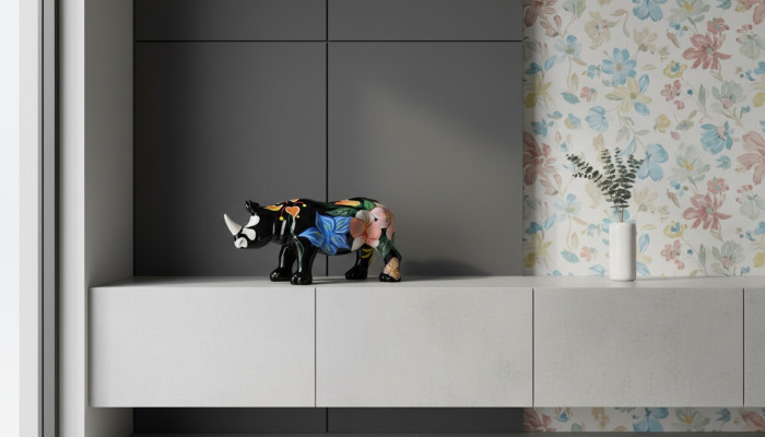 Ontwerp Neushoorn Figuur Standbeeld Sculptuur Figuren Sculpturen Decoratie Deco 3095 Nieuw