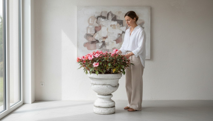 Figuur Bloempot Plantenpot Wit Decoratie Figuur Bloempotten Tuin