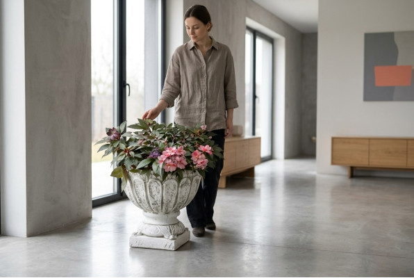 Figuur Bloempot Plant Wit Pot Decoratie Figuur Bloempotten Tuin