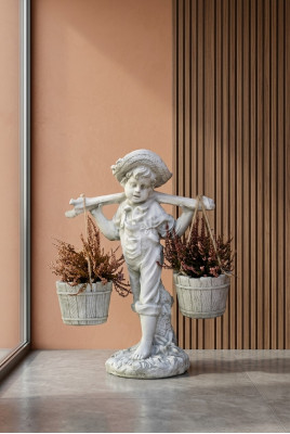 Figuur Wit Bloempot Plantenbak Decoratie Beeld Bloempotten Tuin