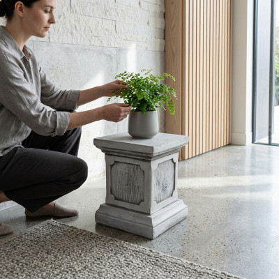 Decoratie zuil zuilen steen antieke stijl Romeins wit decor standaard sokkel