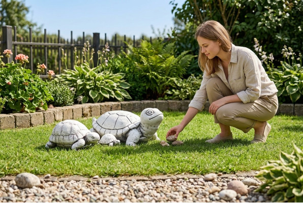 Tuindecoratie Schildpad Terras Steenfiguren Decoratiestatuut