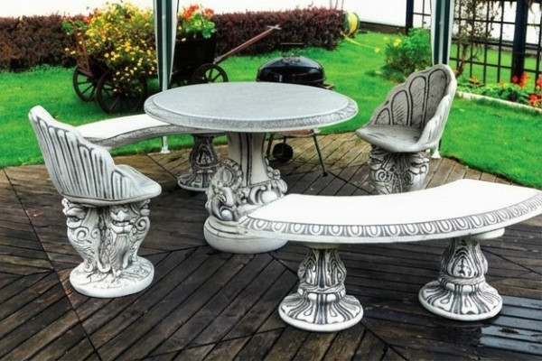 Antieke stijl stenen stoel bank tuinstoel terras luxe ontwerp troon