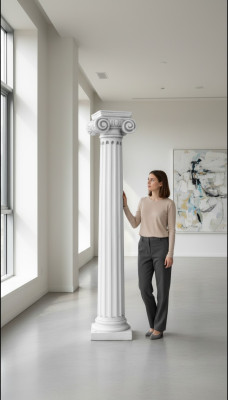 211cm Antieke zuil Kolommen Steen Sculptuur Standbeeld Romeinse tuin Stijl.
