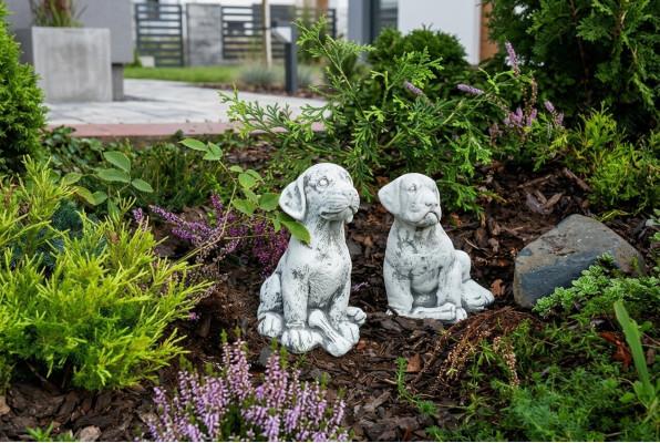 Tuindecoratie Hond Terras Steenfiguren Figuur Decoratie Standbeeld
