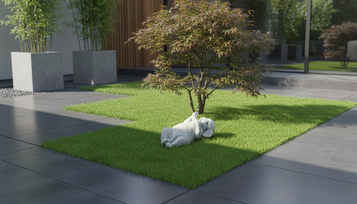 Tuindecoratie Hond Terras Steenfiguren Figuur Decoratief Wit Standbeeld