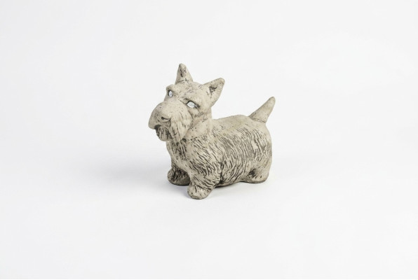 Tuindecoratie Hond Terras Stenen Figuren Decoratief Wit Standbeeld Figuur