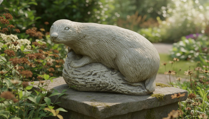 Tuindecoratie wezels terras stenen beelden figuur standbeeld
