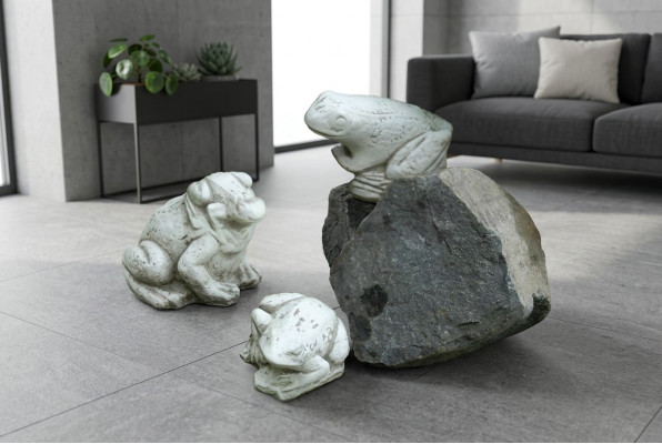 Tuindecoratie Kikker Terras Steen Figuren Beeld Decoratie Standbeeld