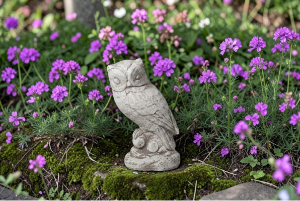 Tuinversiering Uil Terras Steen Natuur Figuren Figuur Decoratief Standbeeld