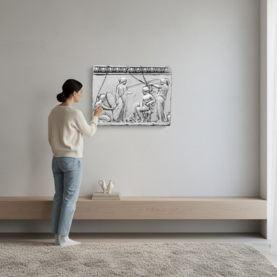 Relief Dames Antieke Kunst Wandreliëf Muurbeeld Beelden Steenplaat