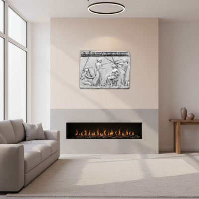 Relief Dames Antieke Kunst Wandreliëf Muurbeeld Beelden Steenplaat