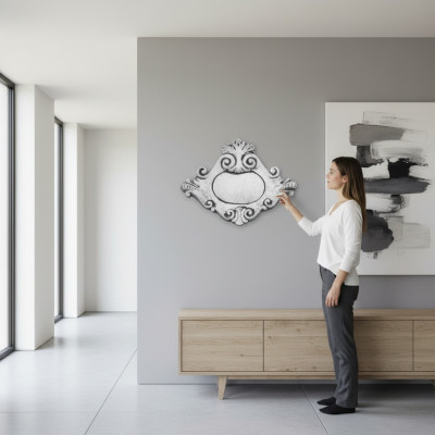 Wandreliëf steenplaat afbeelding engel antiek reliëf wit beelden gieten op steen wand.