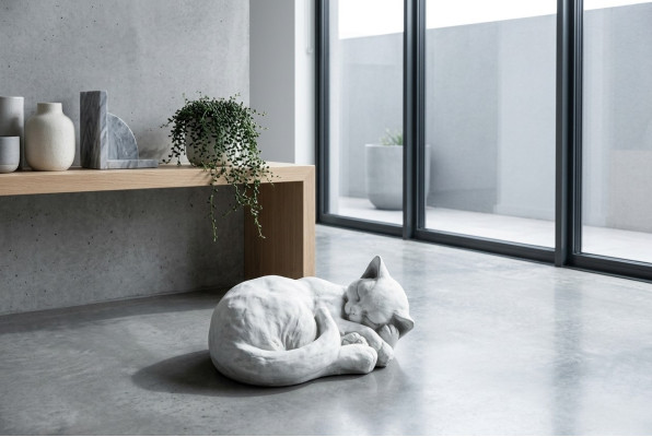 Tuindecoratie Kat terras stenen beelden figuur decoratie standbeeld