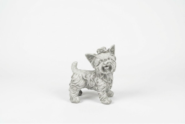 Tuindecoratie Hond Wit Terras Steen Figuren Decoratief Standbeeld Figuur