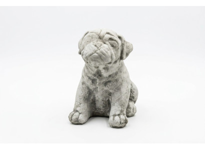Tuindecoratie Hond Terras Steen Figuur Figuren Wit Decoratief Beeld