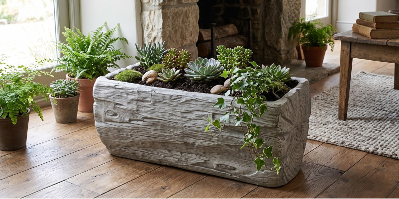 Bloempotten Doos Pot Decoratieve Bloempotten XXL Beton Tuin Terras
