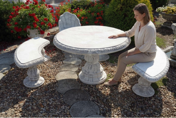 Antieke ridderstijl tafel tuin tafels steen decoratie rond meubels