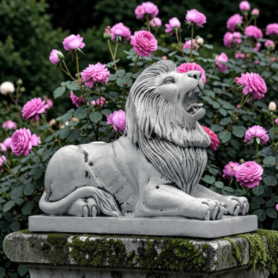 XXL Leeuwenfiguur Tuin Terras Decoratie Steen Sculptuur
