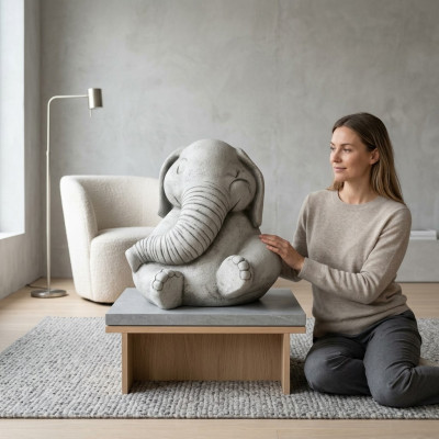 Ontwerp Figuur Olifant Sculptuur Figuren Beeldhouwwerken Beelden Wit Cartoon Standbeeld