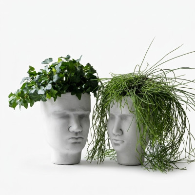 Ontwerp bloempot Top Planz emmer vat figuur decoratieve potten gezicht sculptuur.