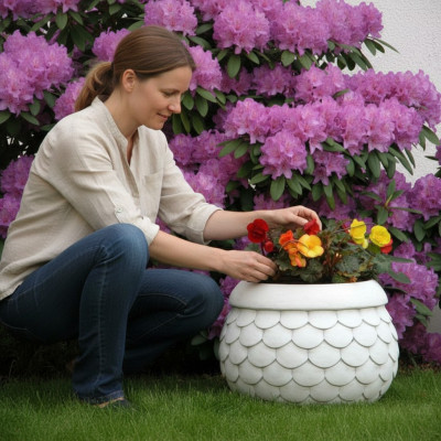 Bloempotten Doos Pot Bloemen Potten XXL Decoratieve Tuin Beton Terras