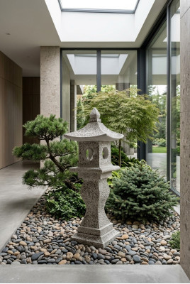 Japanse tuin huisdecoratie standbeelden figuur natuur wit standbeelden