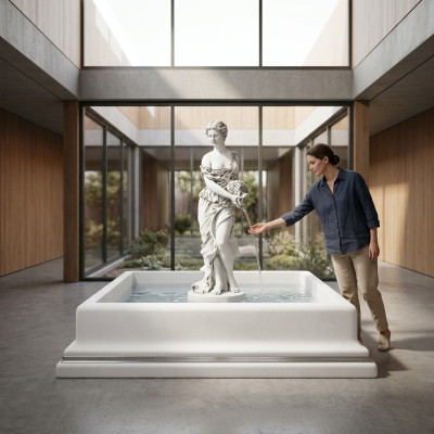 Fonteinen Figur Standbeeld Figuur Beeldhouwwerk Antiek Standbeelden Beeldhouwwerken Tuin